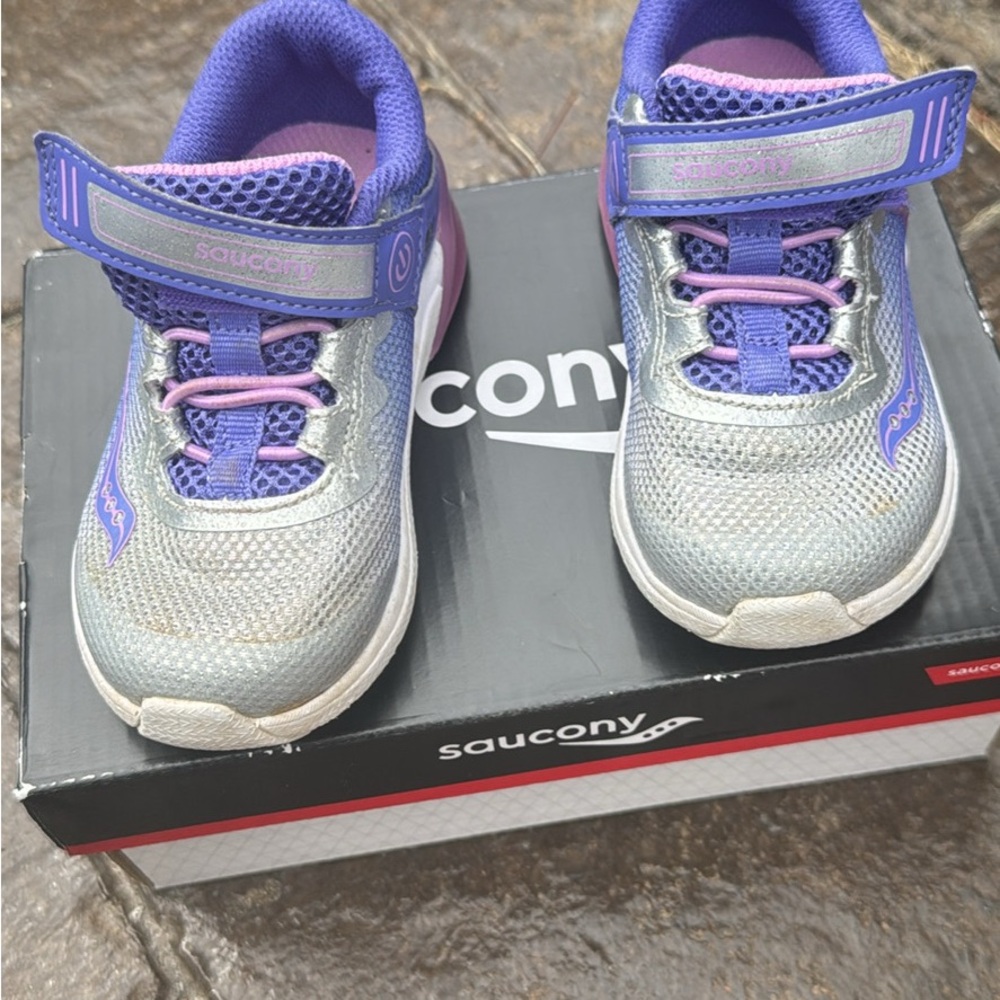 Saucony Kids Sneakers - Silver and Purple